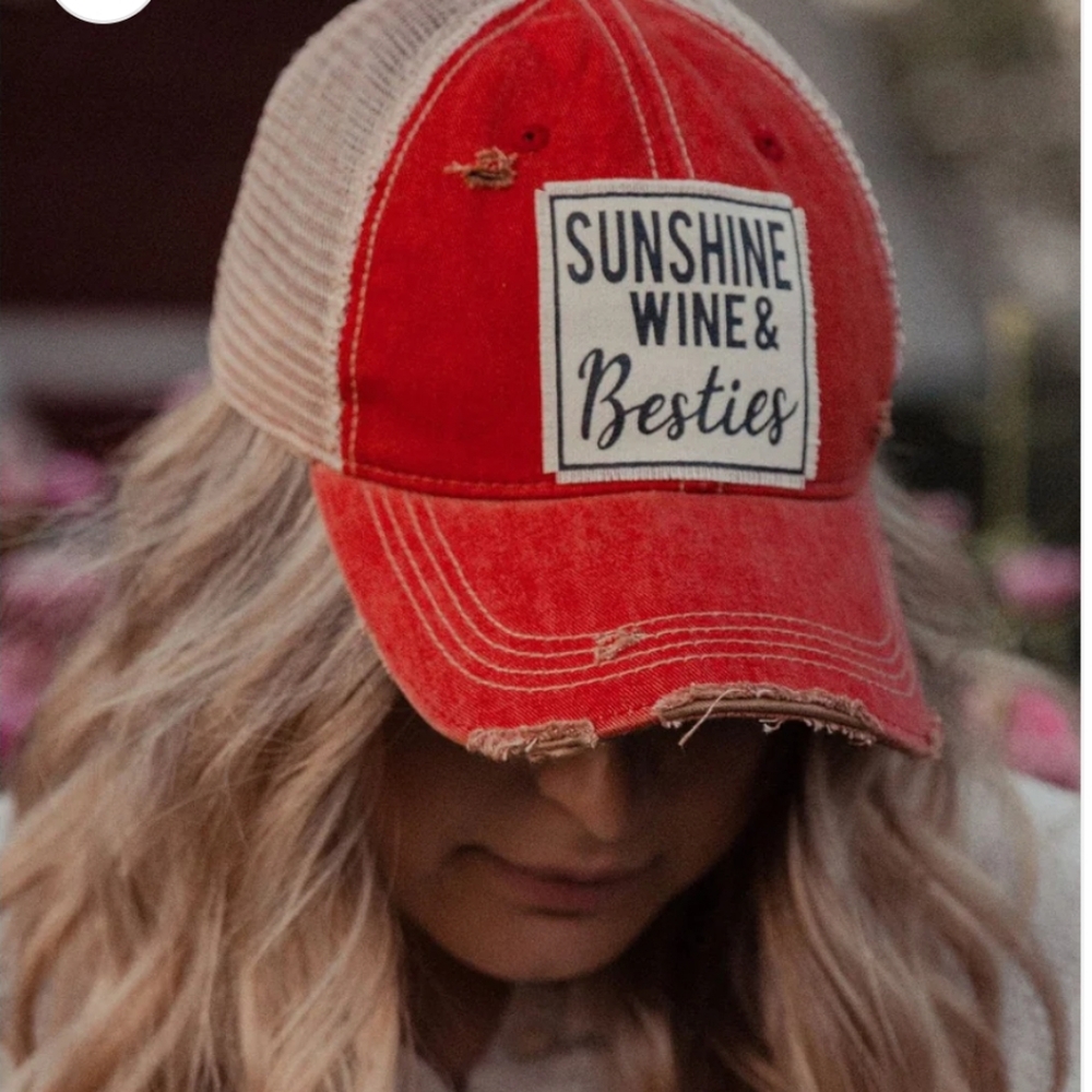 NWOT Sunshine Wine & Besties Baseball Hat